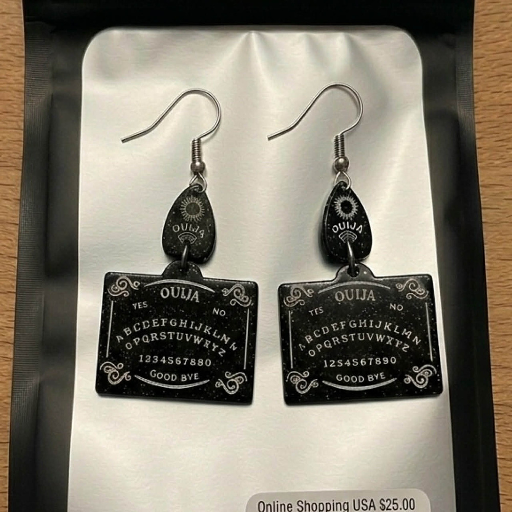 NEW Women's Spirit Board Earrings Spooky Witchy Gothic Supernatural Jewelry